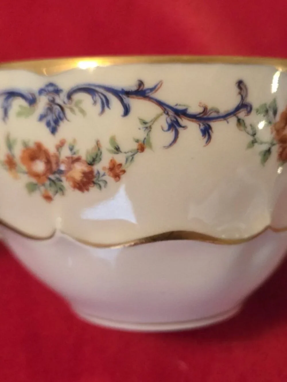 Haviland Limoges France Symphony Set of 5 Cup & Saucer Floral Garland Gold Trim